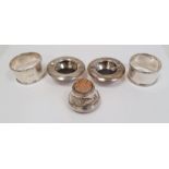 Pair of 20th century circular foreign silver ashtrays, marked 'Siam Sterling 95' to base, a pair