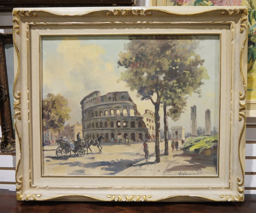 Ilio Giannaccini (1897 - 1968) Oil on canvas Italian scene signed lower right 38cm x 49 cm - Image 2 of 2