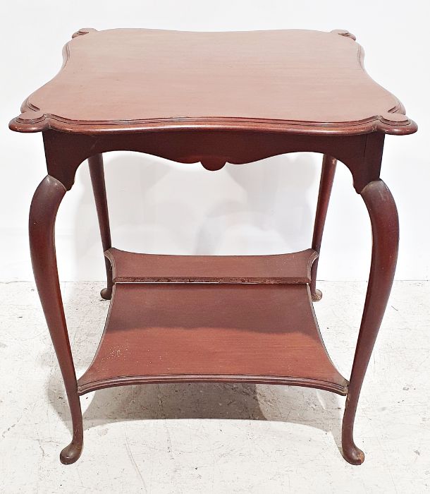 Shaped mahogany side table with shelf undertier, on cabriole legs, a 20th century coffee table and a - Image 2 of 2
