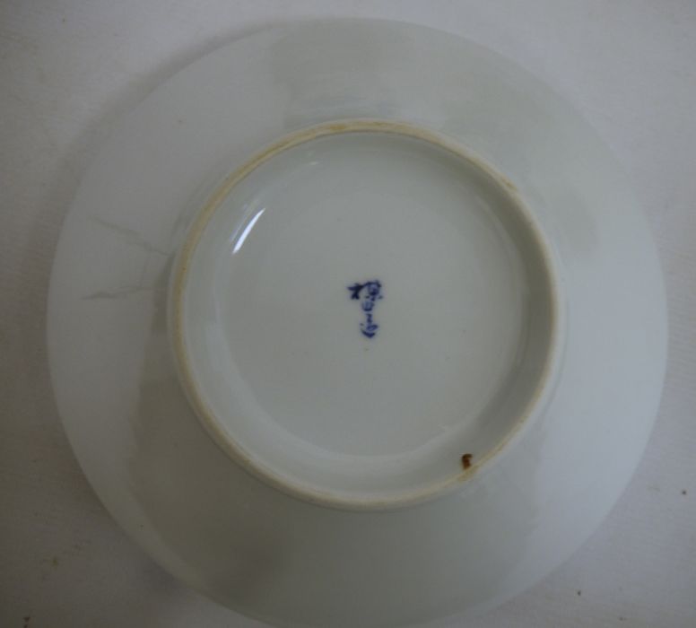 Various modern Oriental blue and white plates and bowls, floral decorated, mountain decorated, fan - Image 3 of 13