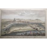 Coloured engraving "Prospective View of the City of Gloucester in Gloucestershire", 19cm x 30cm