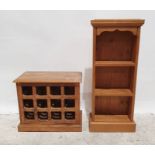 Modern eastern hardwood wine bottle rack, and a pine shelving unit (2)