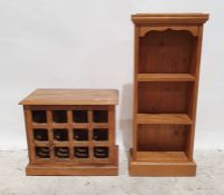 Modern eastern hardwood wine bottle rack, and a pine shelving unit (2)