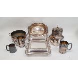 Quantity of flatware with mother-of-pearl and ivorine handles and other assorted silver plate (2