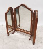 20th century mahogany three-fold dressing table mirror