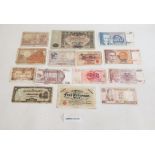 Folder of old banknotes, various