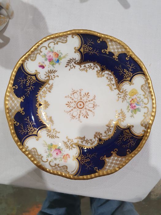 Coalport blue 'Batwing' pattern part dinner and tea service, numbered to reverse Y2665 (on some - Image 40 of 45