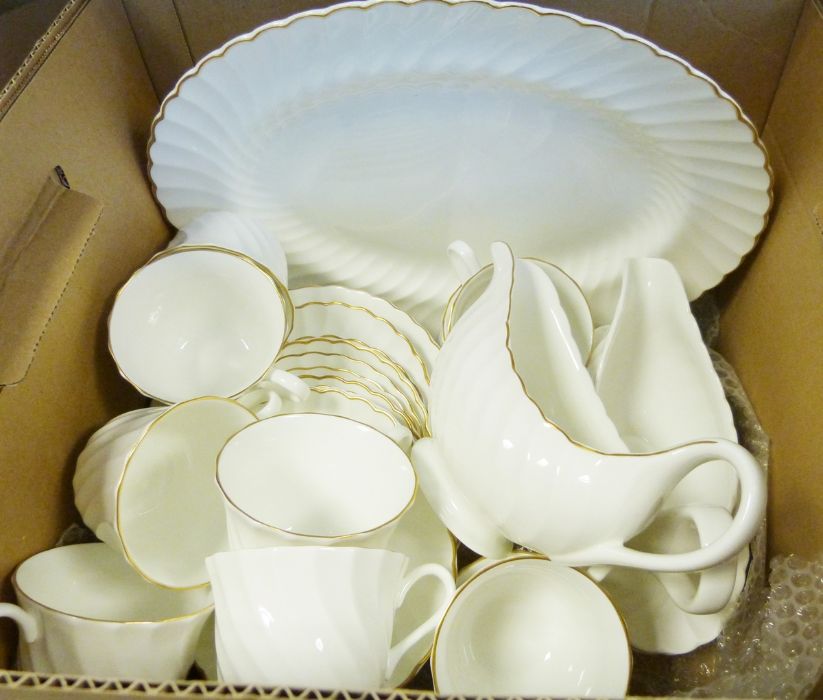 Wedgwood part-dinner service together with various metalwares and prints (3 boxes) - Image 3 of 4