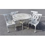 Metal garden table and chairs