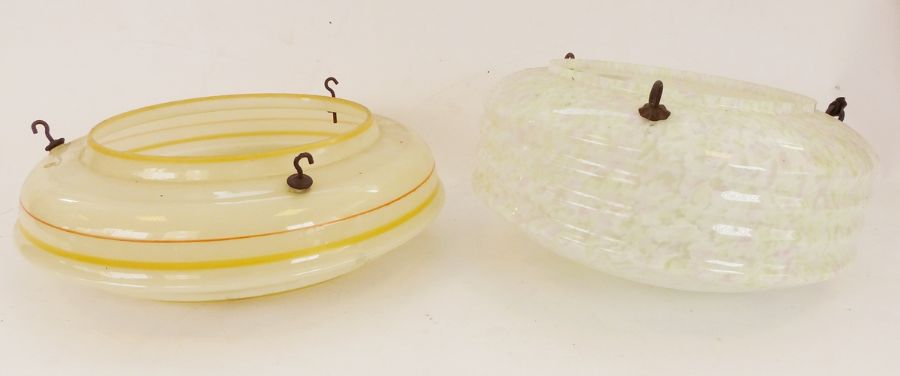 Five vintage glass light shades