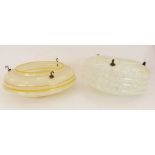 Five vintage glass light shades