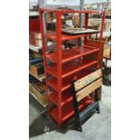 Black and Decker Workmate bench and a racking unit