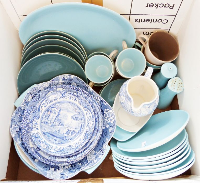 Poole pottery cups and saucers, a Dartington glass vase together with various china and glassware (4 - Image 3 of 5