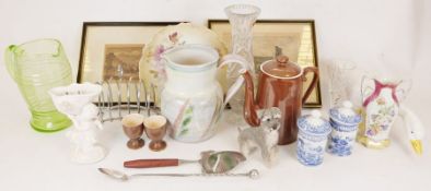 Royal Worcester teapot, a Denby pottery jug together with assorted china and glassware (3 boxes)