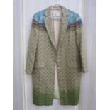 Etro Milano cotton, silk and polyester coat with brocade-style detailed fabric, button front