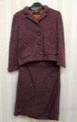 Ladies vintage coats and suits to include purple and pink tweed labelled 'London Made', a red