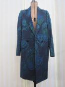 Stella McCartney dark blue and green patterned brocade coat (size 40) and a Paul Smith black and