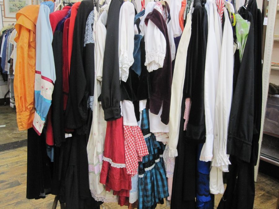 Quantity of assorted theatrical costume to include Gingham milkmaid-style dresses, velvet, - Image 2 of 2