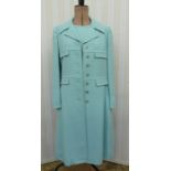 Vintage dresses 1970's and earlier to include a blue coat and matching shift dress labelled '