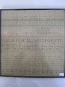 George IV alphabet sampler 'Hannah Rooke October 1802', 24cm x 33cm