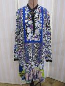 Etro patterned dress with pleated hem, size 44 and a Paul Smith patterned blouse printed with roses,