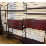 Ladderax dark wood unit comprising shelves, cupboards and drawers