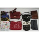 Herve Leger Paris pintucked fabric bag, a vintage Mappin & Webb lizardskin bag, assorted scarves and