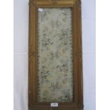 Late 19th/early 20th century rectangular embroidered panel, floral decorated in pinks, greens and
