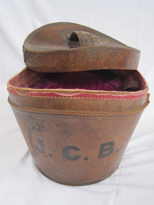 Black top hat within its original leather case, marked 'Lincoln Bennett & Co', the leather case - Image 2 of 3