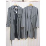 Bamford grey wool trench coat with belt and belt buckle details to the cuffs (size 12), a wool