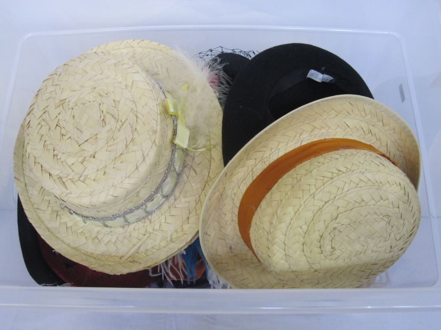 Assorted hats, mortarboards, parasols, vintage and theatrical (3 boxes) - Image 2 of 3
