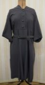 1940's crepe wool dress labelled 'An Alfred Kerr Model, London, W1', button detail to the front,