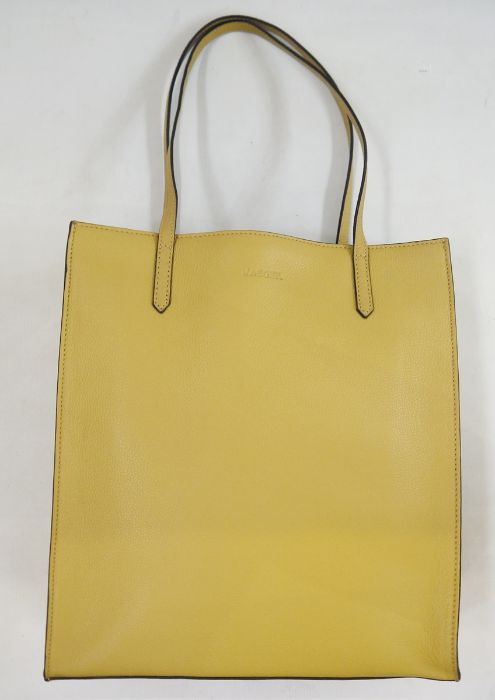 Yellow leather Jaeger tote bag