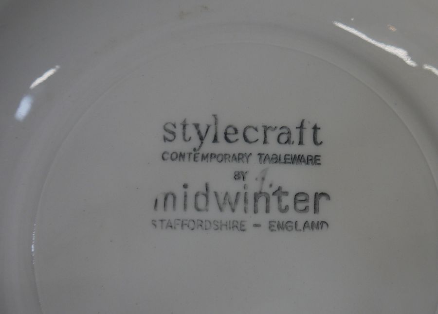 Midwinter Stylecraft part dinner service, white ground with black spots - Image 2 of 2