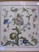 20th century crewelwork of flowering plant, framed Condition ReportFramed - no apparent staining