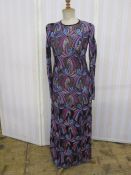 Emilio Pucci full-length evening dress with black lace inserts