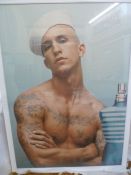 Vintage poster Jean Paul Gaultier 'Le Male', 190cm x 138cm approx. (framed)  Acquired from Debenhams