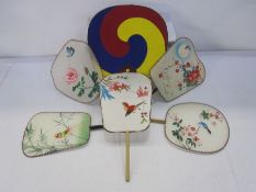 Quantity of modern Chinese painted fans including two circular fans (8)