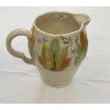 Clarice Cliff 'Autumn Leaves' pattern jug, 19.5cm high approx.