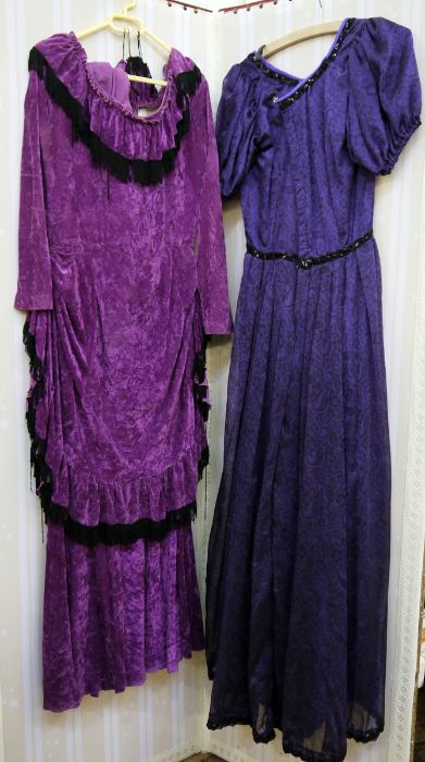 Assorted theatrical dress to include a Victorian-style skirt made for a bustle and a black - Image 2 of 6