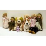 GUND teddy bear, dolls and other soft toys (1 box)