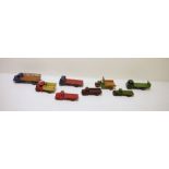 Quantity of diecast Dinky toys to include Fordson flatbed truck, Bedford End Tipper, Austin truck,