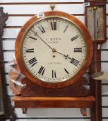 Mahogany cased wall clock, the circular dial with Roman numerals marked 'Carter, Cornhill,