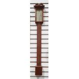 19th century mahogany stick barometer, unmarked