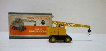 Dinky Supertoys, diecast model No. 571 Coles mobile crane in box