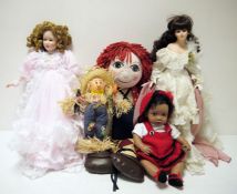 A quantity of assorted loose collector's dolls to include Knightsbridge Collection, Rosie and Jim