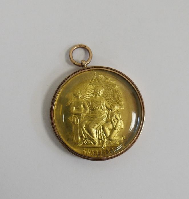 Gilt Masonic medal for the Masonic Charity and Benevolence instituted by the Duke of Sussex dated