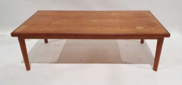 Mid century modern Danish teak coffee table, marked 'BRDR. FURBO Spottrup, Danish Design', 131cm x