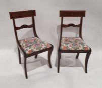 Set of six Regency mahogany dining chairs with moulded sabre front legs, drop-in seats (6)