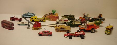 Large quantity of playworn Dinky toys, Solido, Matchbox and Corgi diecast models to include '